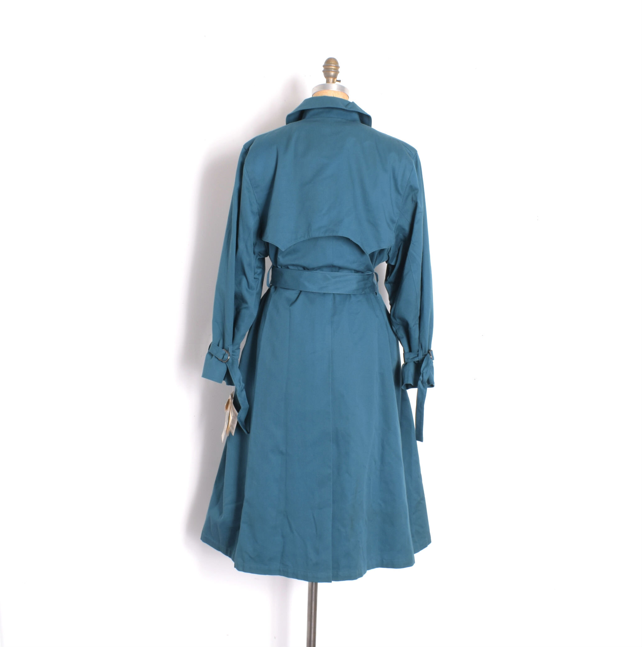 1980s London Fog Teal Trench Coat-large — La Poubelle Vintage